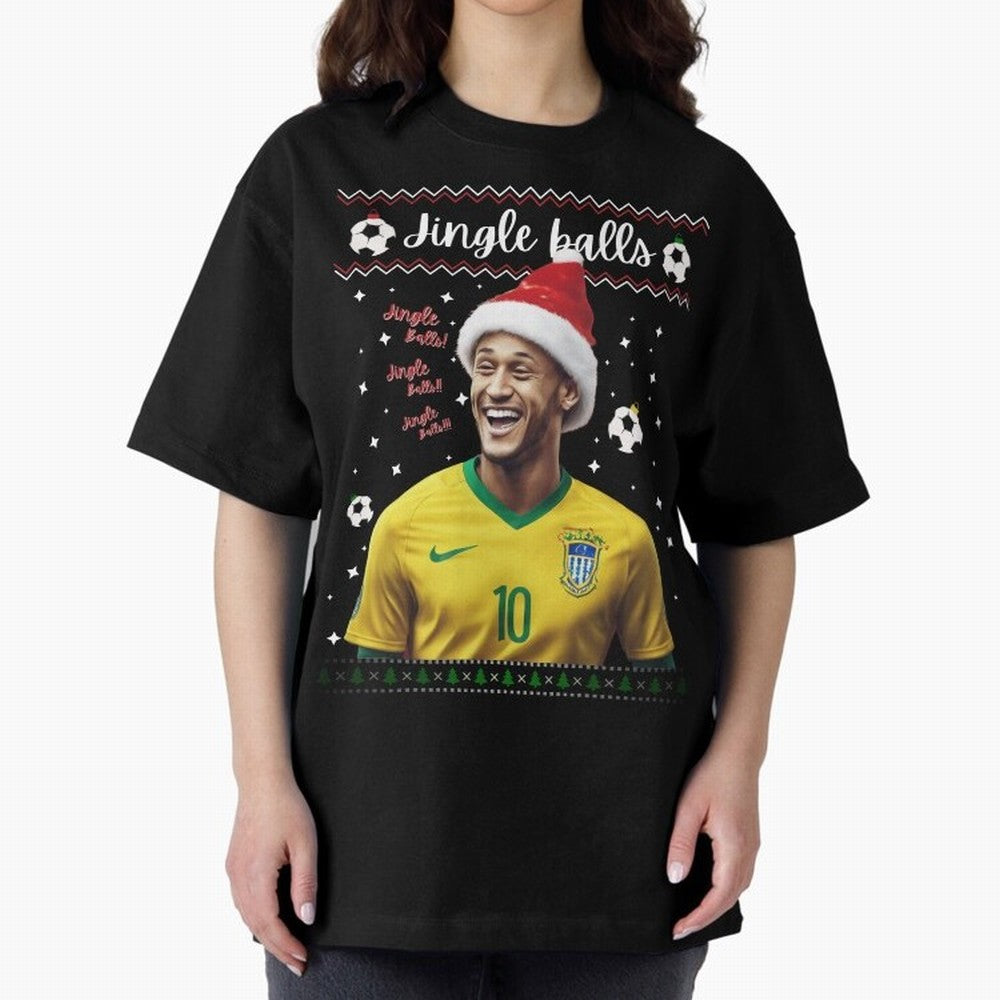 Jingle Balls Christmas Football Fan Art with Santa Neymar Active T-Shirt Feel the Heartbeat of FIFA World Cup 2026 Highlighting Haaland, Spain and Netherlands Energy, Global Supporter Spirit, Legendary Goals, National Colors and Tournament