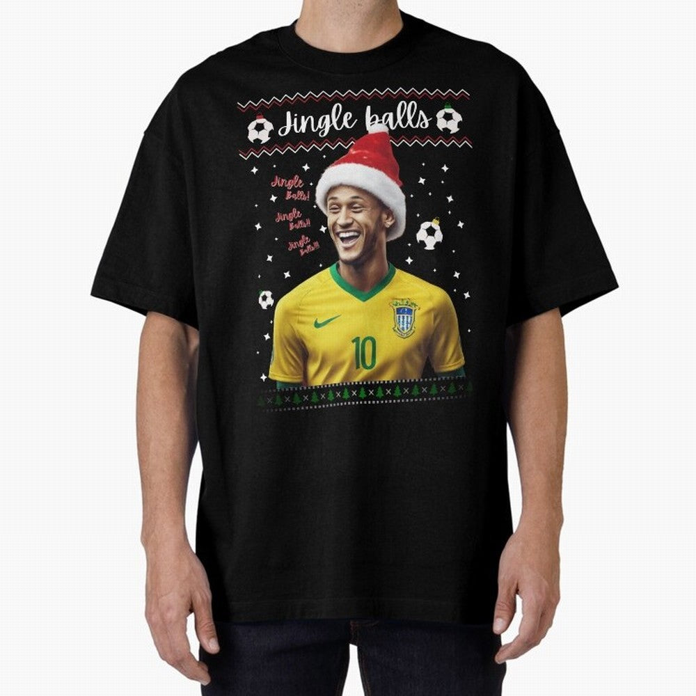 Jingle Balls Christmas Football Fan Art with Santa Neymar Active T-Shirt Feel the Heartbeat of FIFA World Cup 2026 Highlighting Haaland, Spain and Netherlands Energy, Global Supporter Spirit, Legendary Goals, National Colors and Tournament