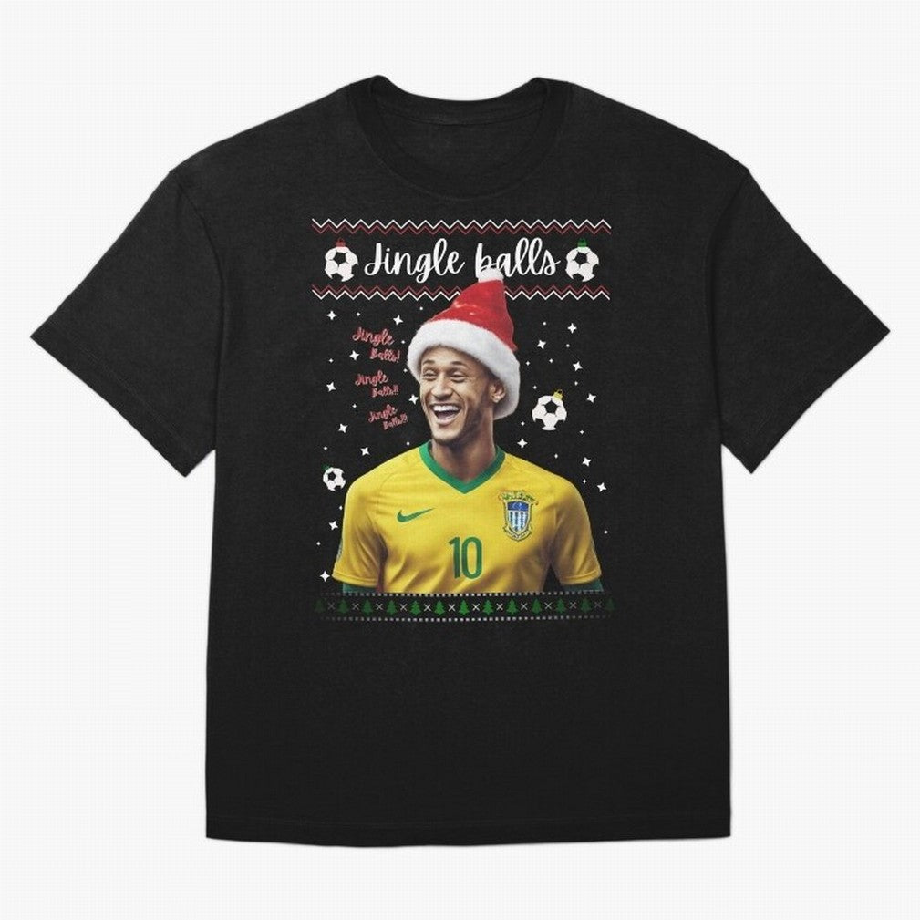 Jingle Balls Christmas Football Fan Art with Santa Neymar Active T-Shirt Feel the Heartbeat of FIFA World Cup 2026 Highlighting Haaland, Spain and Netherlands Energy, Global Supporter Spirit, Legendary Goals, National Colors and Tournament
