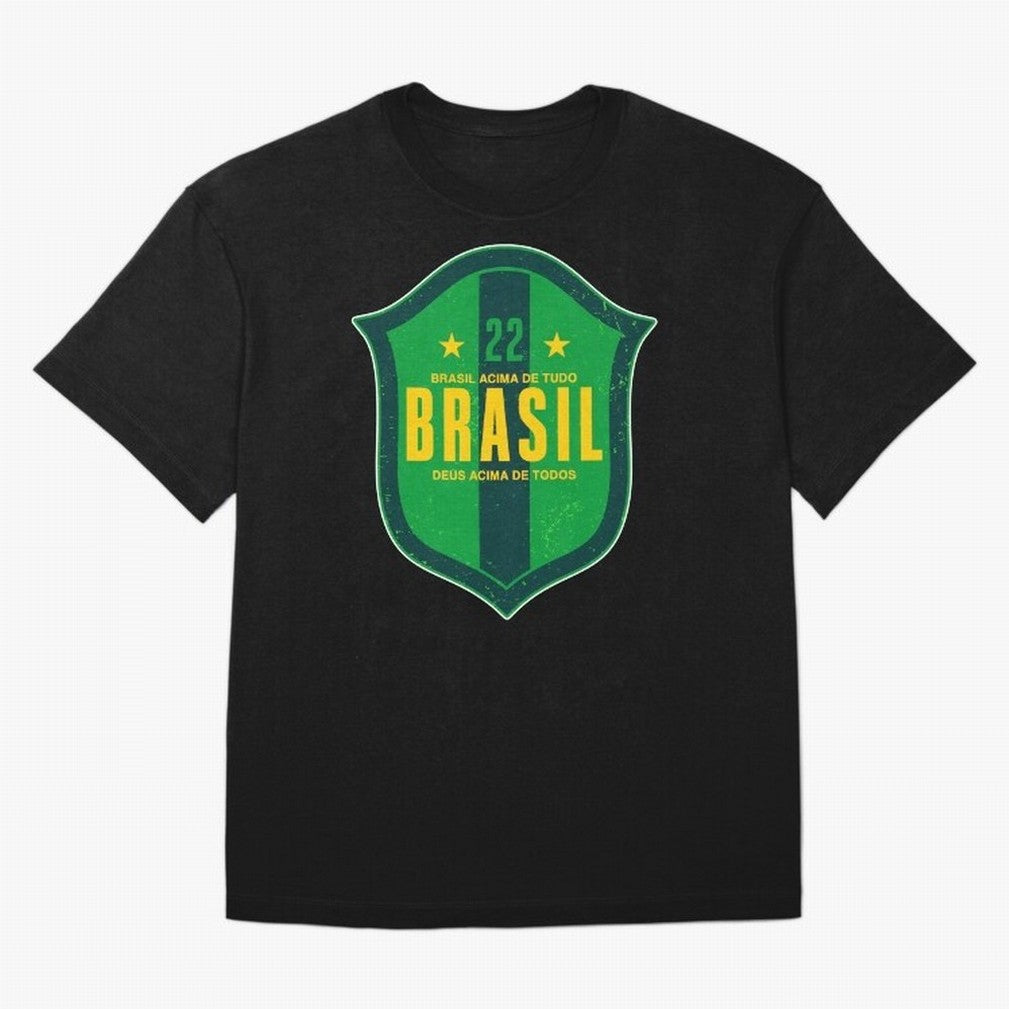 BRAS?O BRASIL 22 Oversized T-Shirt Relive the Noise and Pride of Match Day Hype around FIFA World Cup 2026 Group Stage, Neymar, Portugal, Spain and Germany, Classic Soccer Heritage, Championship Pressure, Fan Loyalty and International Pride; Made