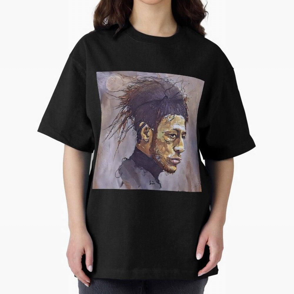 sketch of Neymar Oversized T-Shirt Represent Match Day Hype around FIFA World Cup 2026 Group Stage, Mbappe, Brazil, Portugal and Argentina, Goal Celebration Energy, Supporter Heritage, Football Icons and Worldwide Tournament Joy; Great for
