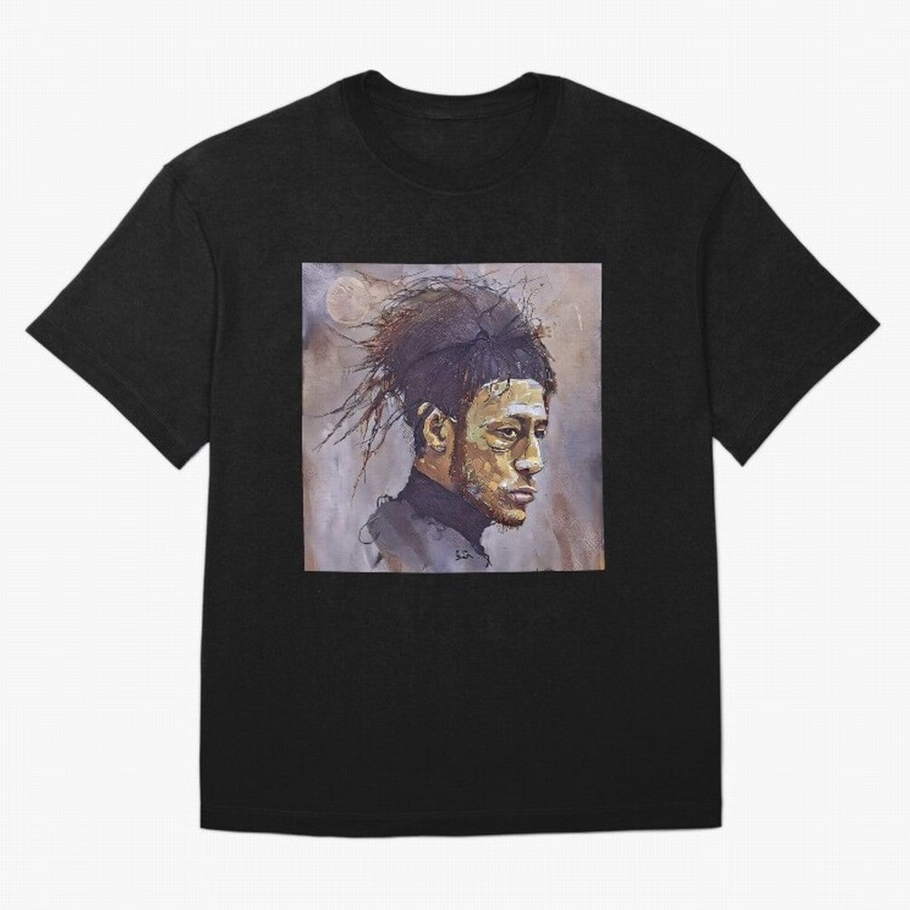 sketch of Neymar Oversized T-Shirt Represent Match Day Hype around FIFA World Cup 2026 Group Stage, Mbappe, Brazil, Portugal and Argentina, Goal Celebration Energy, Supporter Heritage, Football Icons and Worldwide Tournament Joy; Great for