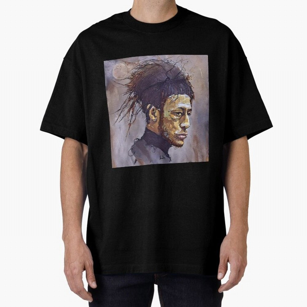 sketch of Neymar Oversized T-Shirt Represent Match Day Hype around FIFA World Cup 2026 Group Stage, Mbappe, Brazil, Portugal and Argentina, Goal Celebration Energy, Supporter Heritage, Football Icons and Worldwide Tournament Joy; Great for