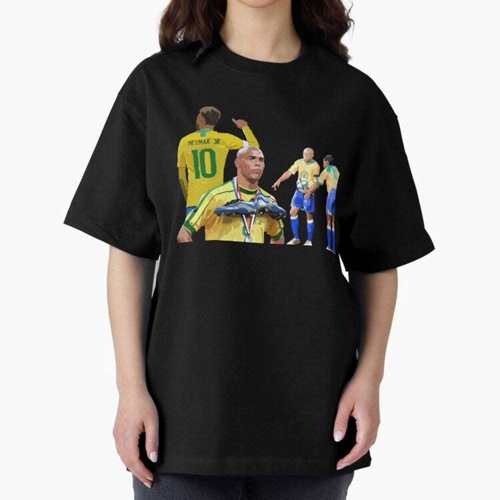 Brazilian Icons Oversized T-Shirt Follow the Road to FIFA World Cup 2026 Group Stage Inspired by Haaland, Brazil, Portugal and Argentina Energy, Stadium Chants, National Pride, Trophy Dreams and Unforgettable Football Memories; Created for Match