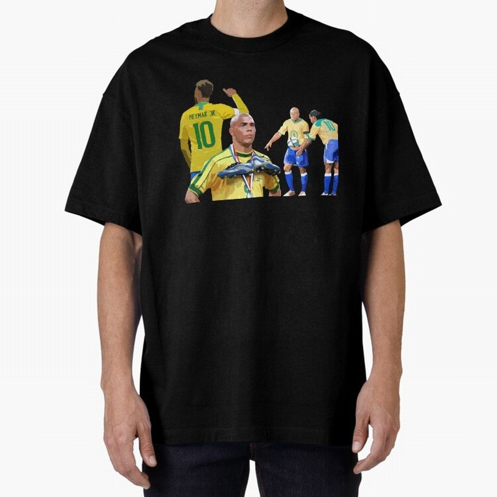 Brazilian Icons Oversized T-Shirt Follow the Road to FIFA World Cup 2026 Group Stage Inspired by Haaland, Brazil, Portugal and Argentina Energy, Stadium Chants, National Pride, Trophy Dreams and Unforgettable Football Memories; Created for Match