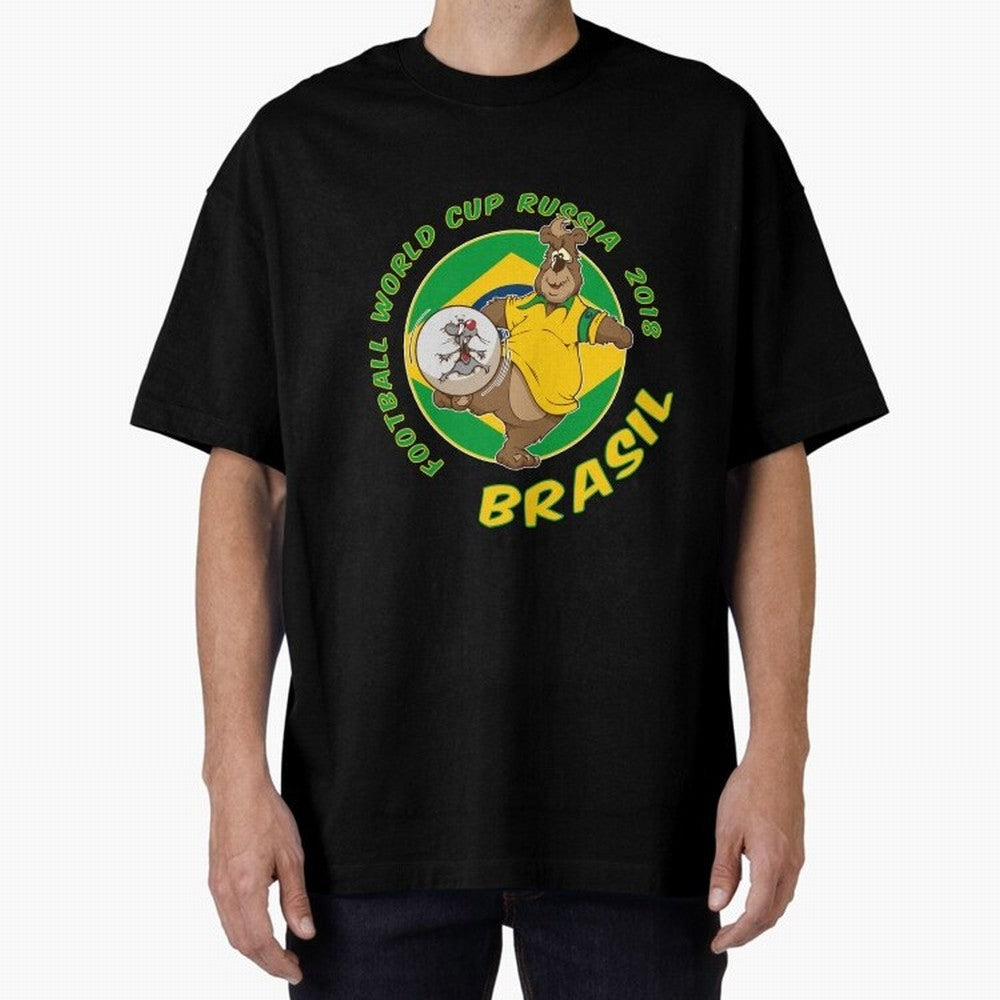 Football Russia 2018 World Cup Brazil T shirts and Merchandise Oversized T-Shirt Represent FIFA World Cup 2026 Group Stage Spirit, Highlighting Netherlands, Neymar, Game Day Rituals, Football Legends, Country Pride and the Road to the Final; Ideal