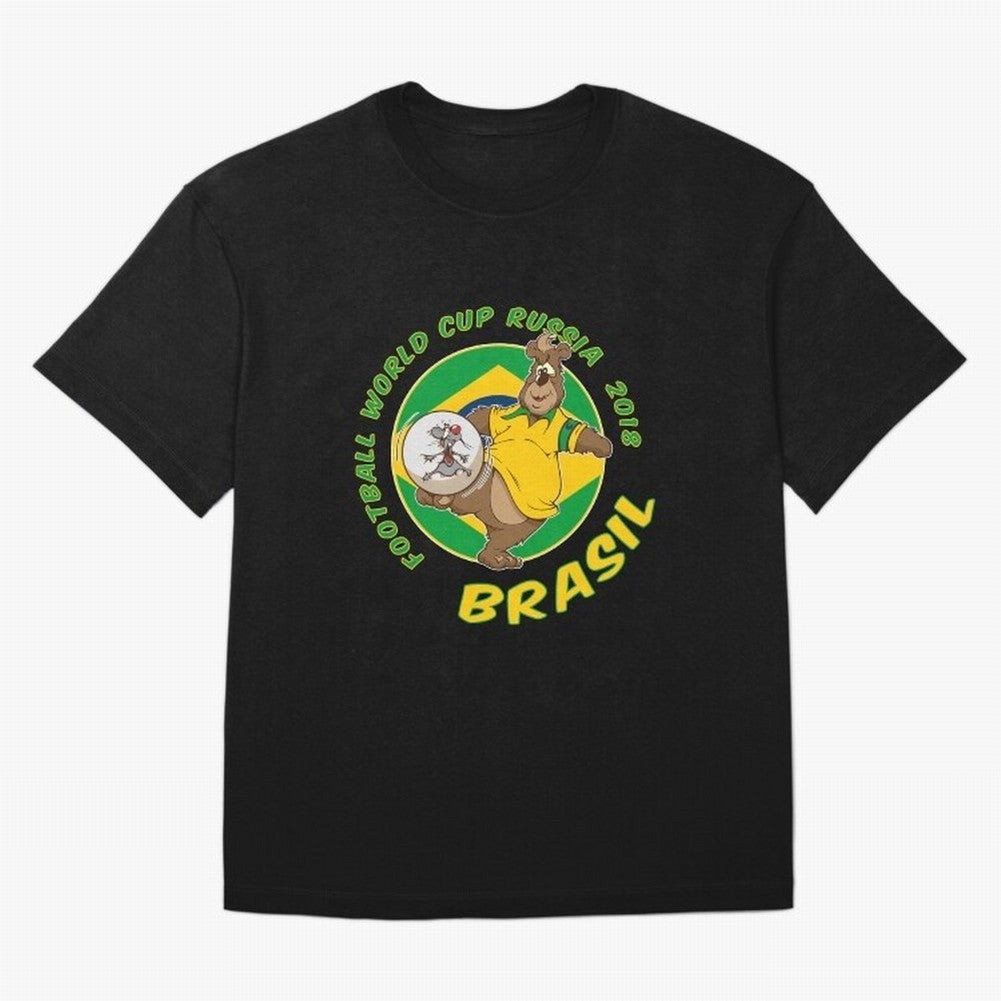 Football Russia 2018 World Cup Brazil T shirts and Merchandise Oversized T-Shirt Represent FIFA World Cup 2026 Group Stage Spirit, Highlighting Netherlands, Neymar, Game Day Rituals, Football Legends, Country Pride and the Road to the Final; Ideal