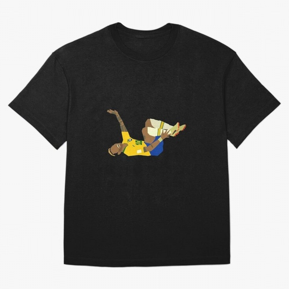 Falling Brazilian Player Classic T-Shirt Honor Champions and Dreams in FIFA World Cup 2026 Group Stage Spirit, Centered on Germany, CR7 and Messi, Champion Mindset, Group Stage Buzz, Knockout Tension and Passionate Fan Culture; Ideal for Football