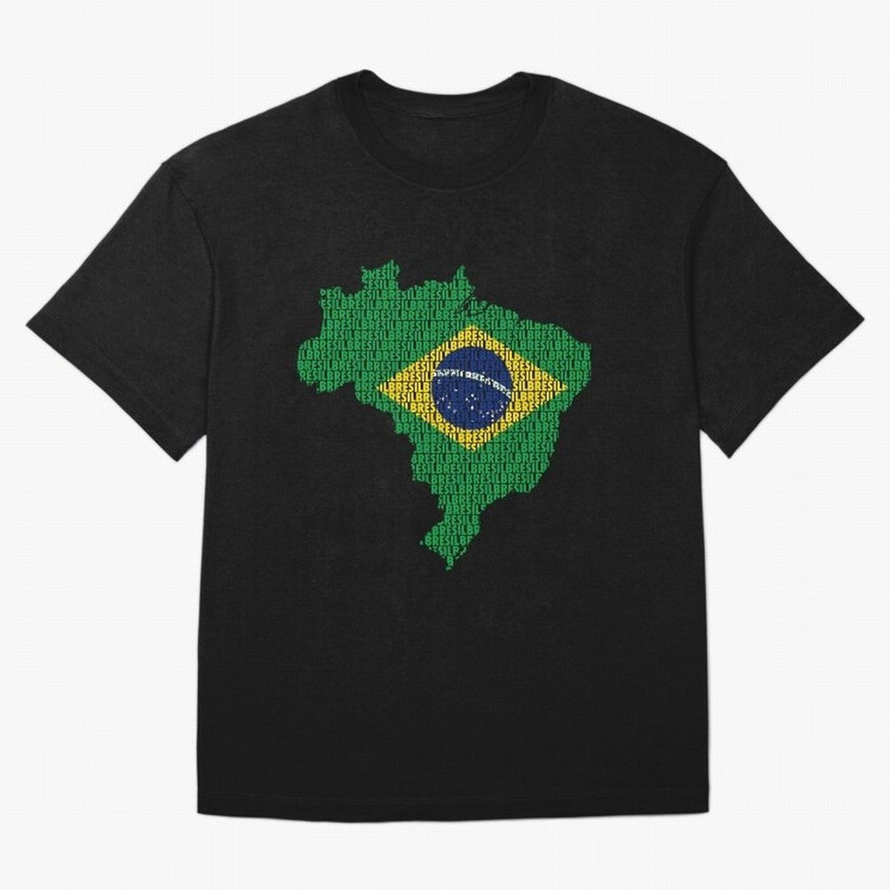 Map of Brazil (Brazil) Classic T-Shirt Bring a Vintage Feel to Global Football Passion for FIFA World Cup 2026 Group Stage, Featuring Mbappe and Neymar, Brazil, Fan Favorite Moments, National Team Passion, Big Match Drama and Soccer History;
