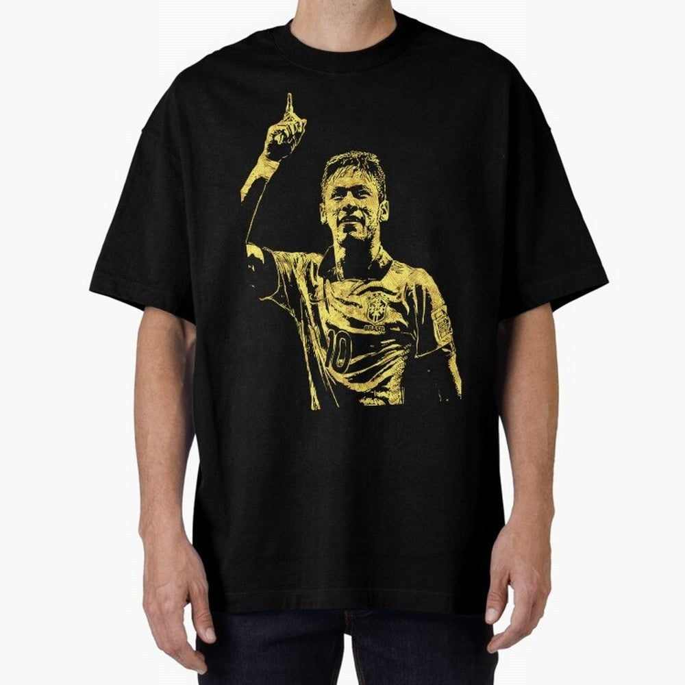 Neymar Fan Art Oversized T-Shirt Follow FIFA World Cup 2026 Group Stage Featuring Cristiano Ronaldo, Haaland and CR7, Portugal, Spain and Germany Energy, Sports Nostalgia, International Competition, Famous Players and Unforgettable Victories; Made