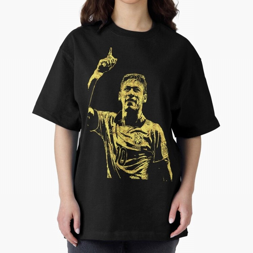 Neymar Fan Art Oversized T-Shirt Follow FIFA World Cup 2026 Group Stage Featuring Cristiano Ronaldo, Haaland and CR7, Portugal, Spain and Germany Energy, Sports Nostalgia, International Competition, Famous Players and Unforgettable Victories; Made