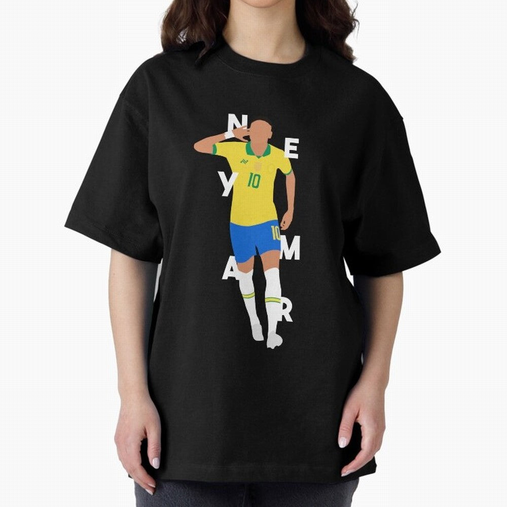 Neymar x Brazil Oversized T-Shirt Spotlight FIFA World Cup 2026 Spirit, Filled with England and Germany, CR7, Retro Football Energy, Iconic Rivalries, Trophy Chase Drama and Stadium Atmosphere; Perfect for Supporters Who Want Bold Football Energy,