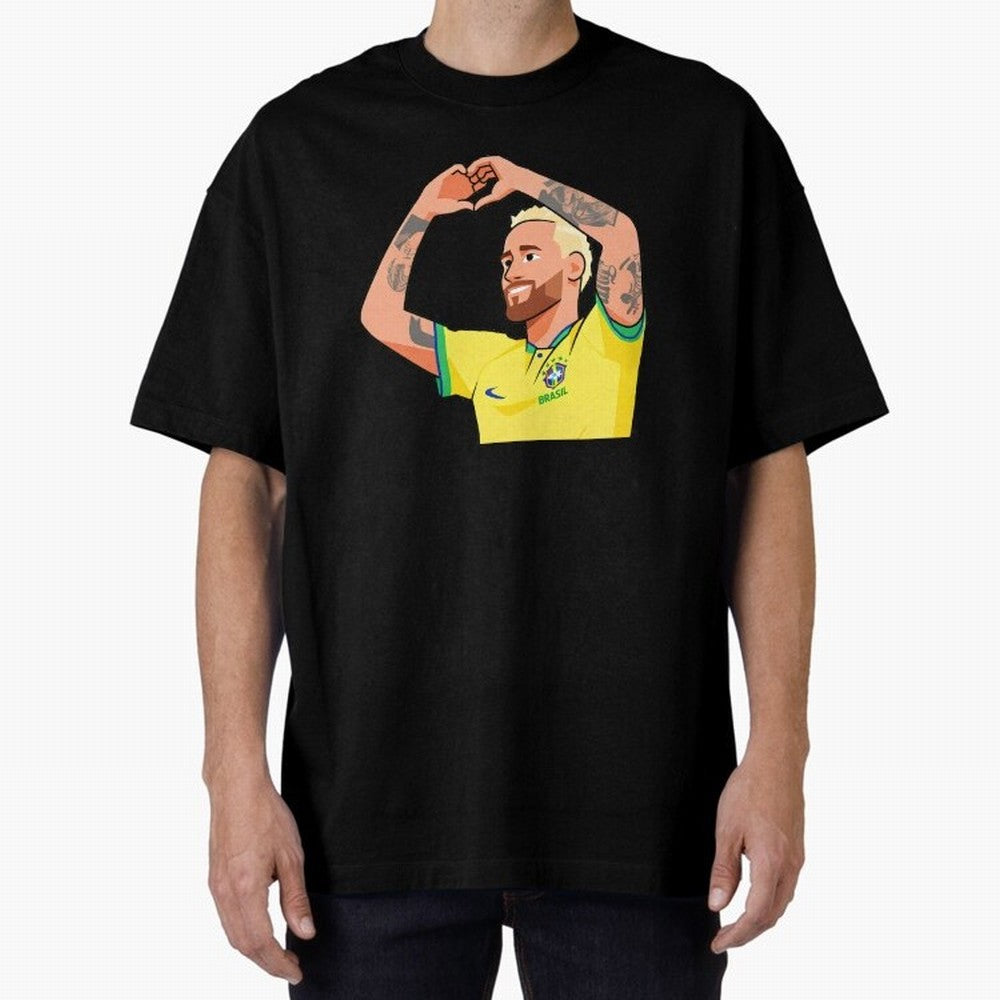 World Cup Neymar Oversized T-Shirt Treasure FIFA World Cup 2026 USA Canada Mexico Spirit, Driven by Portugal, Spain and Germany, Messi and Cristiano Ronaldo, Goal Celebration Energy, Supporter Heritage, Football Icons and Worldwide Tournament Joy;