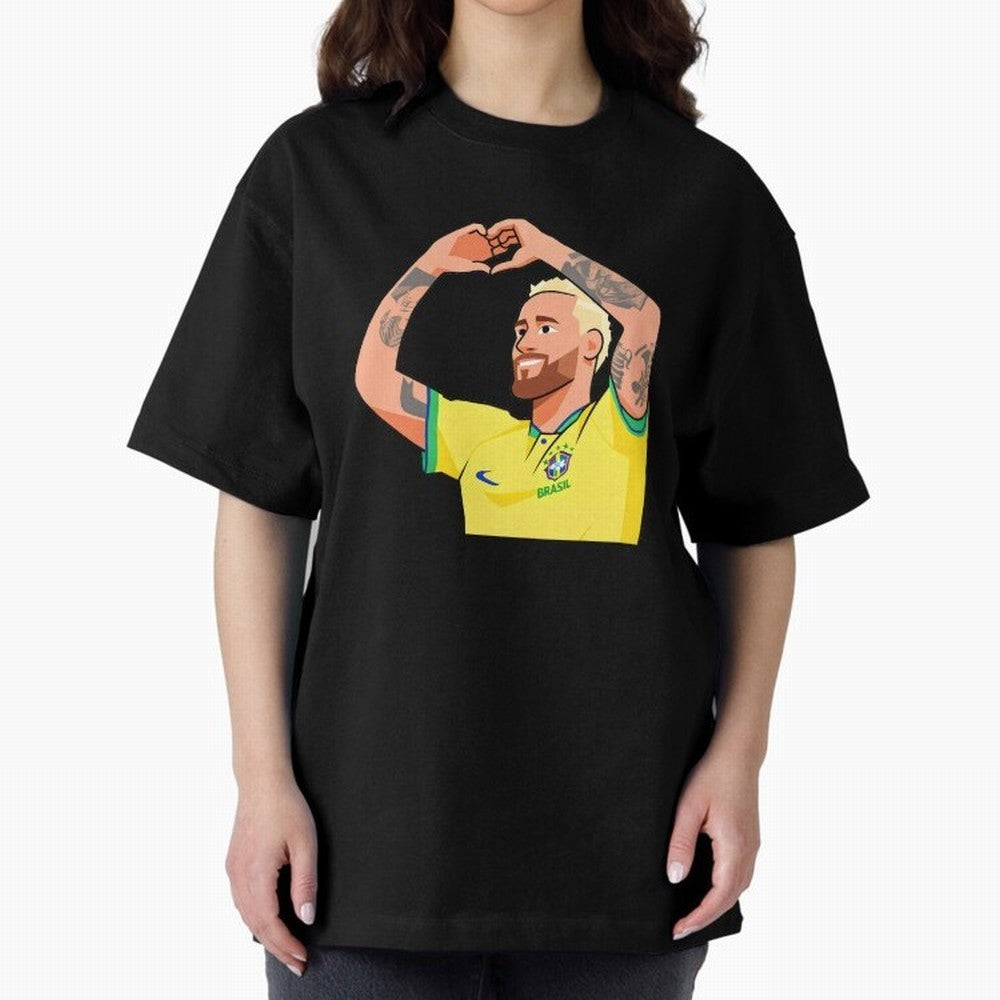 World Cup Neymar Oversized T-Shirt Treasure FIFA World Cup 2026 USA Canada Mexico Spirit, Driven by Portugal, Spain and Germany, Messi and Cristiano Ronaldo, Goal Celebration Energy, Supporter Heritage, Football Icons and Worldwide Tournament Joy;