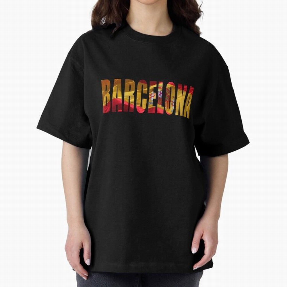 Barcelona city 2 Oversized T-Shirt Feel the Trophy Chase of Global Football Passion for FIFA World Cup 2026 USA Canada Mexico, Inspired by Neymar, Brazil, Tournament Hype, Historic Matchups, Family Viewing Parties and Global Sports Pride; Made for