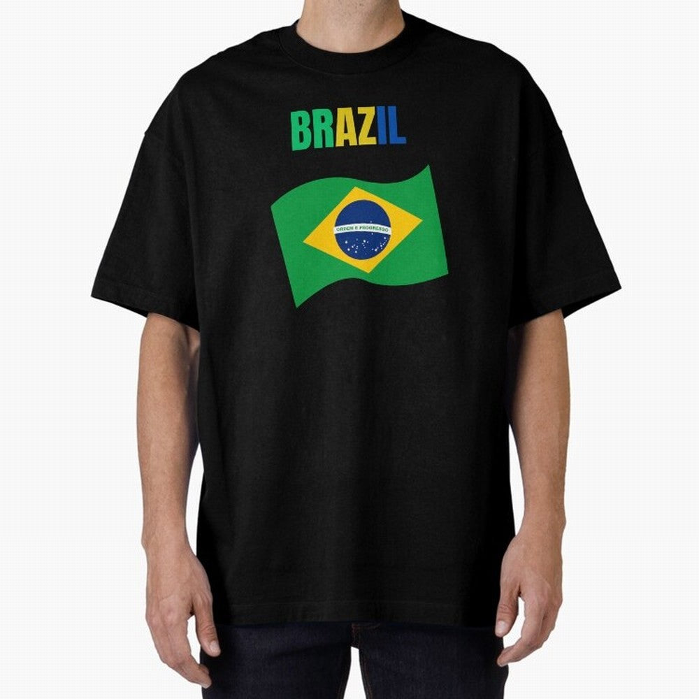 I love Brazil Oversized T-Shirt Bring World Football Passion into Global Football Passion for FIFA World Cup 2026 USA Canada Mexico, Featuring CR7, Brazil, Football Passion, Legendary Performances, Festival Vibes and Supporter Community; Built for