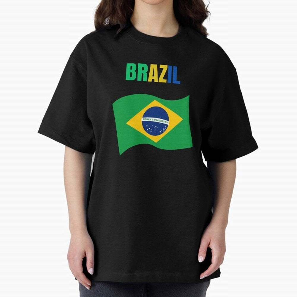 I love Brazil Oversized T-Shirt Bring World Football Passion into Global Football Passion for FIFA World Cup 2026 USA Canada Mexico, Featuring CR7, Brazil, Football Passion, Legendary Performances, Festival Vibes and Supporter Community; Built for
