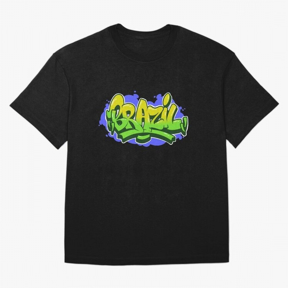 Brazil Graffiti Classic T-Shirt Celebrate Supporters United by the FIFA World Cup 2026 Journey through Messi, CR7 and Mbappe Highlights, Portugal Pride, Stadium Memories, Football Loyalty, International Chants and Championship Tradition; Perfect