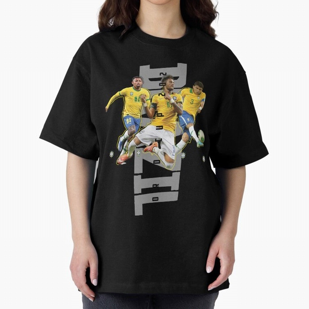 Brazil World cup 2022 Oversized T-Shirt Support the Legends of FIFA World Cup 2026 Group Stage Spirit, Inspired by France, CR7 and Messi, Champion Mindset, Group Stage Buzz, Knockout Tension and Passionate Fan Culture; Great for Supporters Who Love