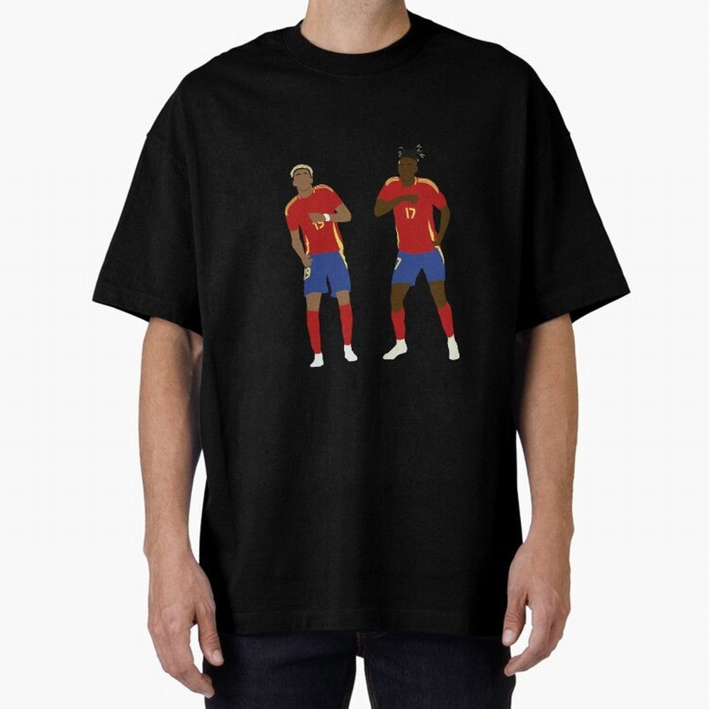 Yamal and Williams Dance Duo Oversized T-Shirt Feel International Energy from Match Day Hype around FIFA World Cup 2026 Group Stage, Messi, Neymar and Mbappe, Argentina, France and Brazil, Football Passion, Legendary Performances, Festival Vibes