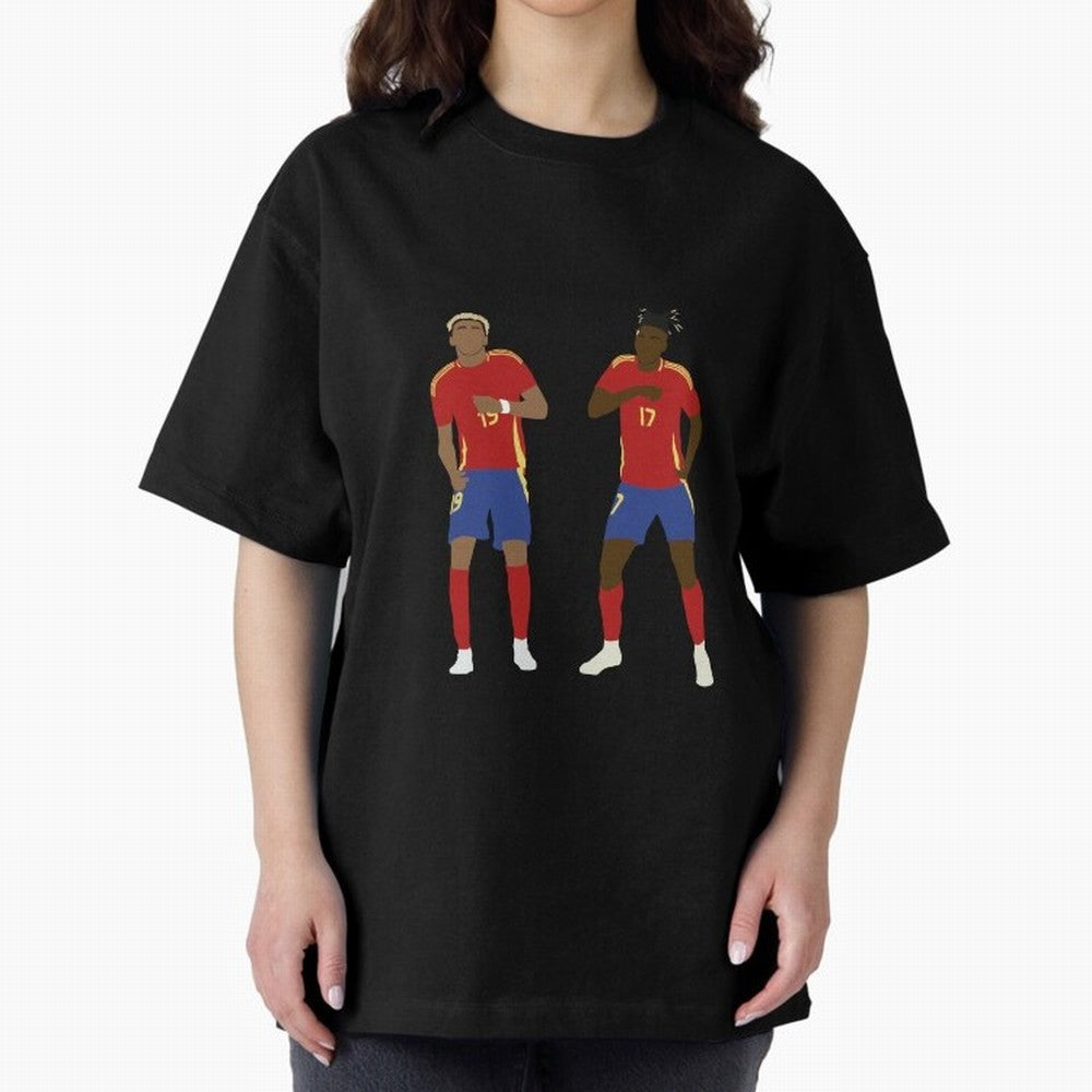 Yamal and Williams Dance Duo Oversized T-Shirt Feel International Energy from Match Day Hype around FIFA World Cup 2026 Group Stage, Messi, Neymar and Mbappe, Argentina, France and Brazil, Football Passion, Legendary Performances, Festival Vibes