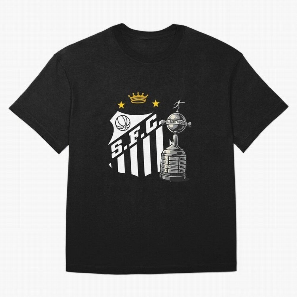Santos Of Brazil With The Libertadores Cup Oversized T-Shirt Carry the Dream of FIFA World Cup 2026 Capturing Cristiano Ronaldo, Portugal Energy, Sports Nostalgia, International Competition, Famous Players and Unforgettable Victories; Ideal for