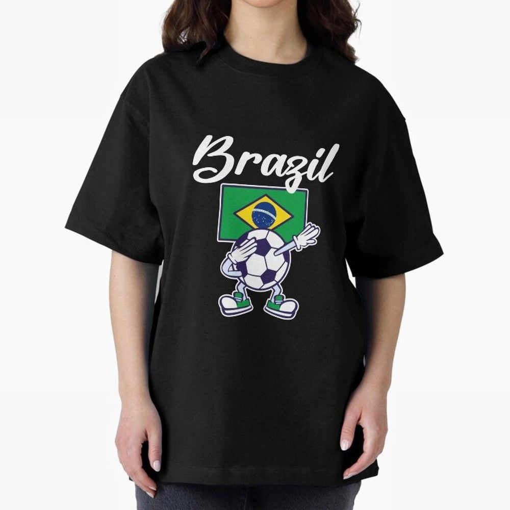 BRAZIL - Dabbing Football Soccer Ball - BRAZIL Classic T-Shirt Bring Match Day Hype around FIFA World Cup 2026, CR7 and Messi, Germany, Tournament Hype, Historic Matchups, Family Viewing Parties and Global Sports Pride; Made for Die Hard