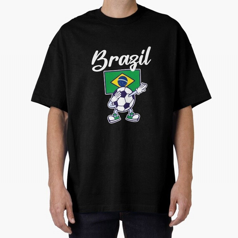 BRAZIL - Dabbing Football Soccer Ball - BRAZIL Classic T-Shirt Bring Match Day Hype around FIFA World Cup 2026, CR7 and Messi, Germany, Tournament Hype, Historic Matchups, Family Viewing Parties and Global Sports Pride; Made for Die Hard
