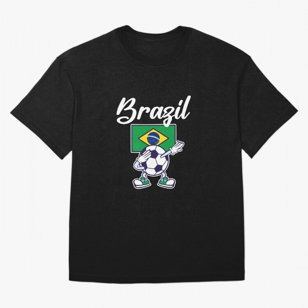 BRAZIL - Dabbing Football Soccer Ball - BRAZIL Classic T-Shirt Bring Match Day Hype around FIFA World Cup 2026, CR7 and Messi, Germany, Tournament Hype, Historic Matchups, Family Viewing Parties and Global Sports Pride; Made for Die Hard