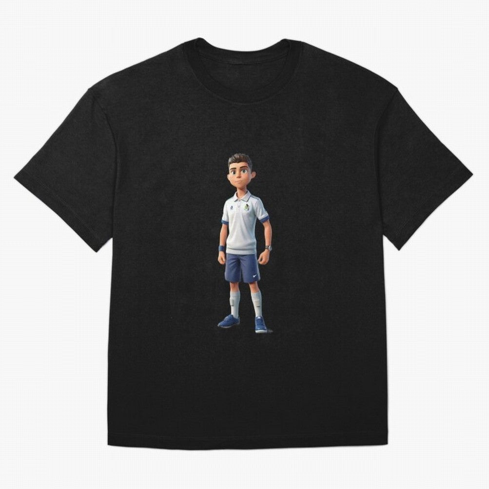 Amimated of Cristiano Ronaldo Classic T-Shirt Celebrate the Magic of FIFA World Cup 2026 Spirit, Featuring Portugal, Mbappe, Vintage Soccer Flavor, Modern Football Stars, National Flags and Final Night Emotion; Ideal for Fans Who Follow Messi,