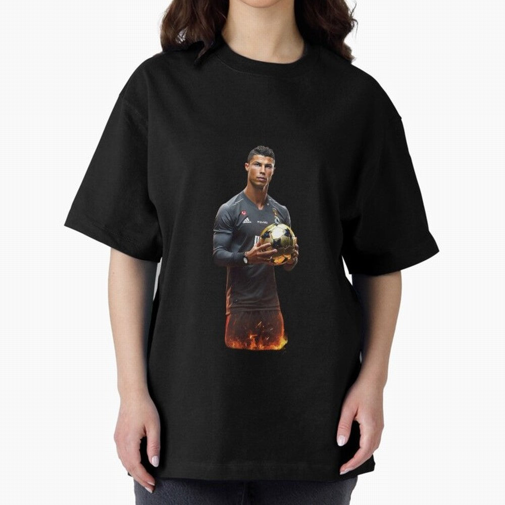 Real Goat Cristiano Ronaldo Oversized T-Shirt Relive FIFA World Cup 2026 Spirit, Inspired by England and Germany, CR7 and Messi, Fan Favorite Moments, National Team Passion, Big Match Drama and Soccer History; Ideal for Football Dads, Football