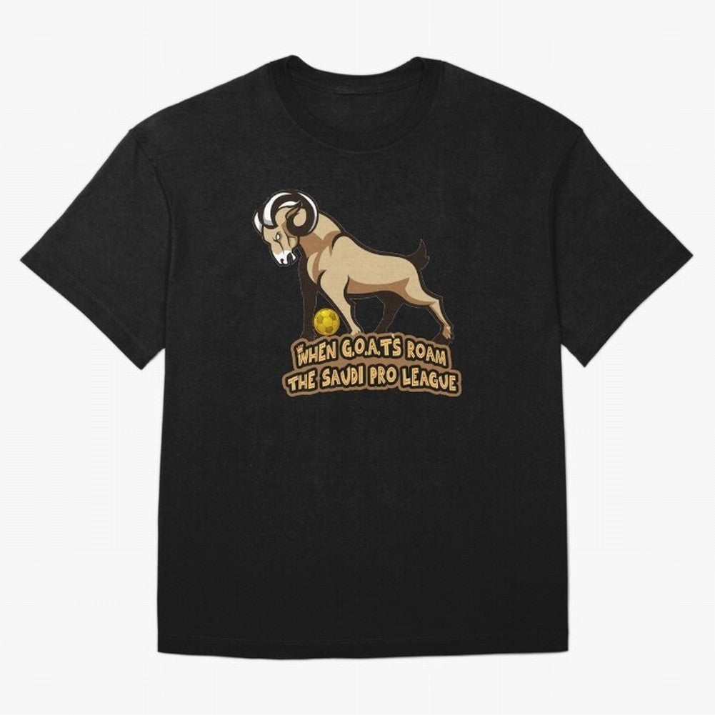 The G.O.A.T. Kings Roam the Saudi League Oversized T-Shirt Honor Football Greatness during the FIFA World Cup 2026 Journey through Cristiano Ronaldo, Haaland and CR7 Highlights, Portugal, Spain and Germany Pride, Sports Nostalgia, International