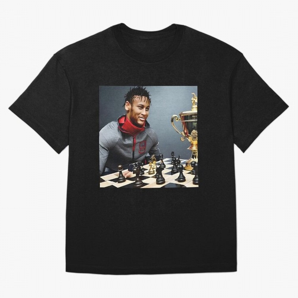 Mastermind: Neymar Playing Chess with the Championship Trophy Classic T-Shirt Back Your Heroes with FIFA World Cup 2026 Inspired by Neymar, France and Portugal Energy, Retro Football Energy, Iconic Rivalries, Trophy Chase Drama and Stadium