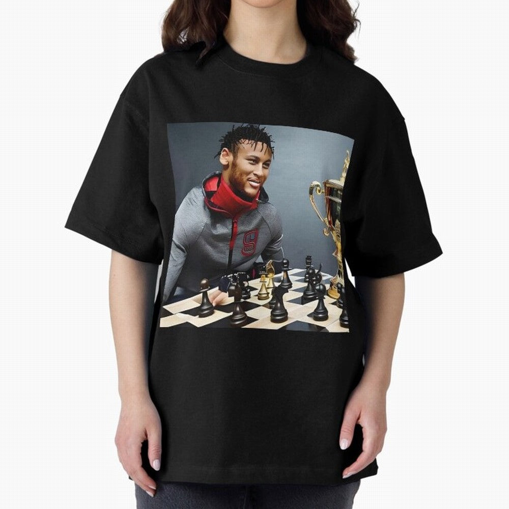 Mastermind: Neymar Playing Chess with the Championship Trophy Classic T-Shirt Back Your Heroes with FIFA World Cup 2026 Inspired by Neymar, France and Portugal Energy, Retro Football Energy, Iconic Rivalries, Trophy Chase Drama and Stadium