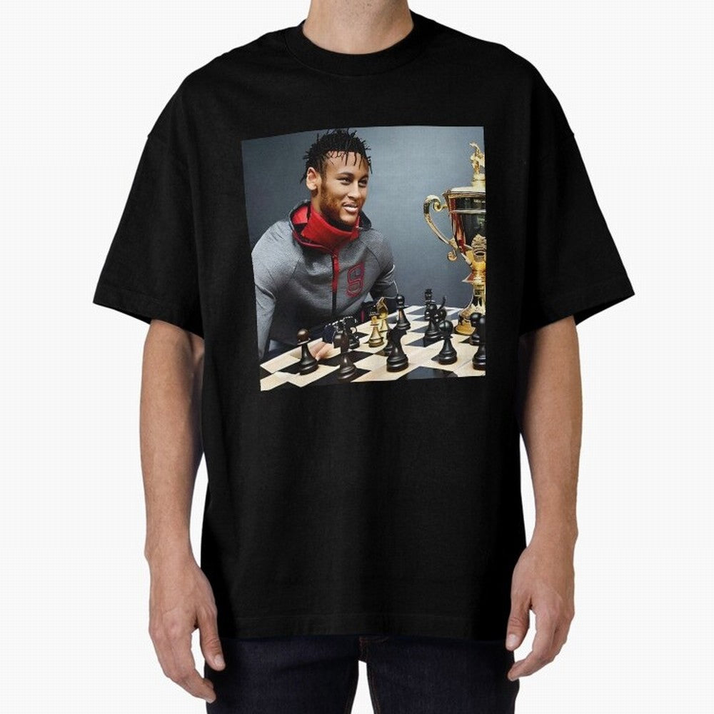 Mastermind: Neymar Playing Chess with the Championship Trophy Classic T-Shirt Back Your Heroes with FIFA World Cup 2026 Inspired by Neymar, France and Portugal Energy, Retro Football Energy, Iconic Rivalries, Trophy Chase Drama and Stadium