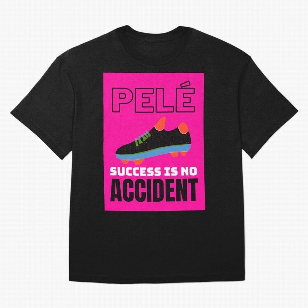 Pele Quote Success Is No Accident Graphic Classic T-Shirt Show Up for the Glory of FIFA World Cup 2026 USA Canada Mexico Spirit, Connected to Germany, Messi, CR7 and Mbappe, Sports Nostalgia, International Competition, Famous Players and
