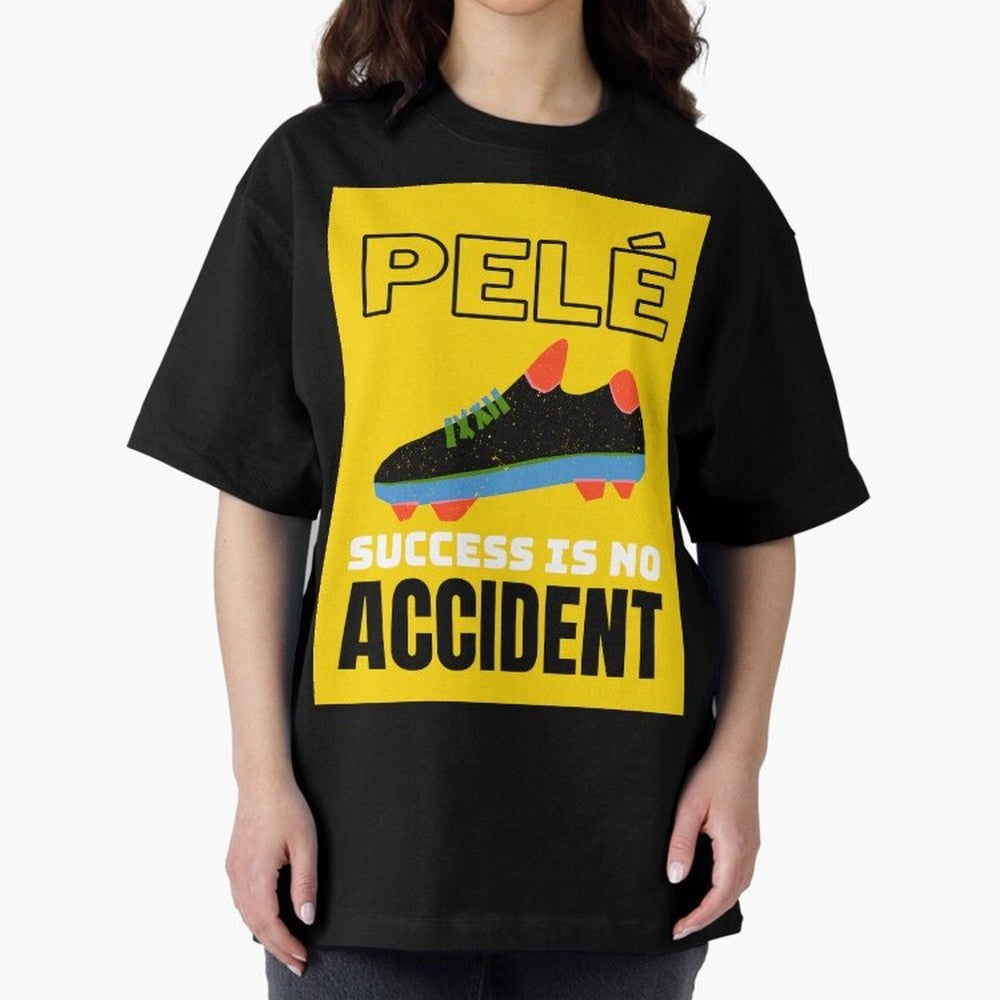 Pele Quote Success Is No Accident Graphic Classic T-Shirt Show Up for the Glory of FIFA World Cup 2026 USA Canada Mexico for Fans of Messi and Cristiano Ronaldo and Portugal, Bringing Football Passion, Legendary Performances, Festival Vibes and