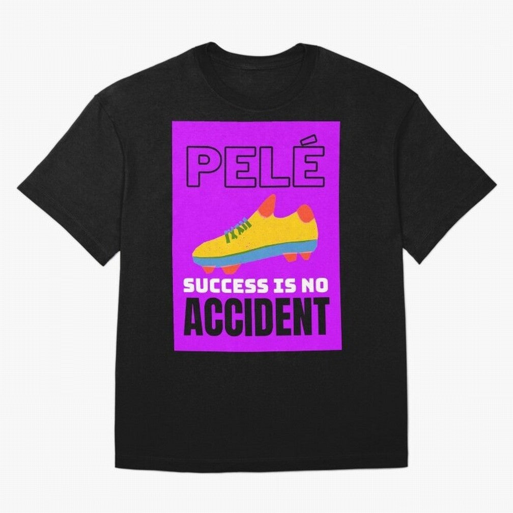 Pele Quote Success Is No Accident Graphic Classic T-Shirt Capture Stadium Memories from Global Football Passion for FIFA World Cup 2026 Group Stage, Capturing Haaland and Mbappe, Brazil, Portugal and Argentina, Vintage Soccer Flavor, Modern