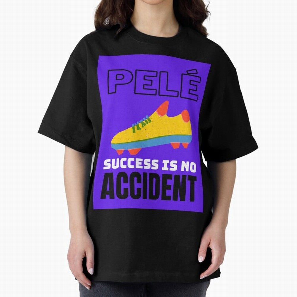 Pele Quote Success Is No Accident Graphic Classic T-Shirt Stand with Global Football Passion for FIFA World Cup 2026 USA Canada Mexico, Capturing Messi, Spain and Netherlands, Soccer Culture, Superstar Moments, National Team Dreams and Competitive