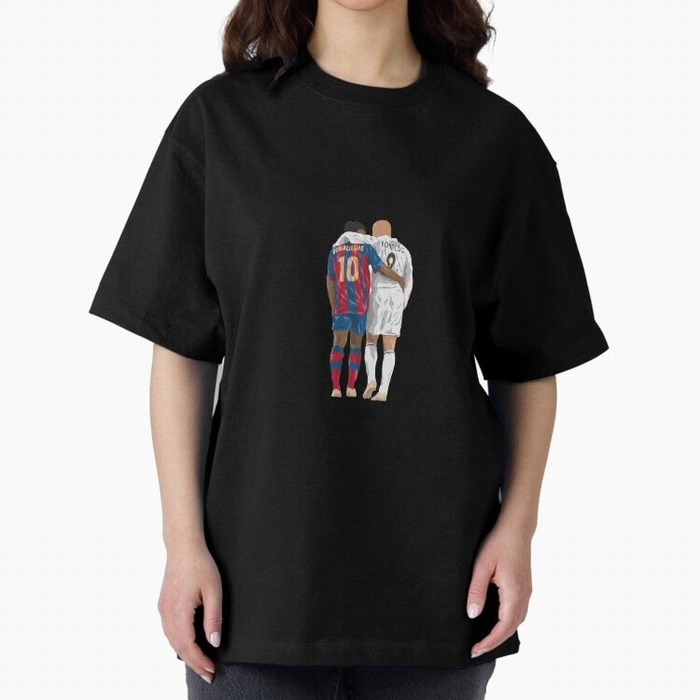 Ronaldinho, Ronaldo Minimalist Oversized T-Shirt Treasure Global Football Passion for FIFA World Cup 2026 USA Canada Mexico, Inspired by Mbappe, Argentina, Stadium Chants, National Pride, Trophy Dreams and Unforgettable Football Memories; Ideal for