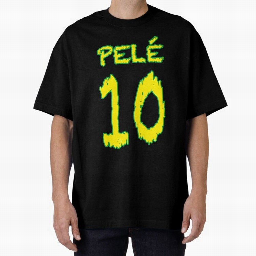 Pel¨¦ 10 Oversized T-Shirt Bring a Vintage Feel to Match Day Hype around FIFA World Cup 2026 Group Stage, Mbappe, France, Championship Spirit, Famous Goals, Roaring Crowds and International Football Unity; Great for Supporters Who Love Legendary
