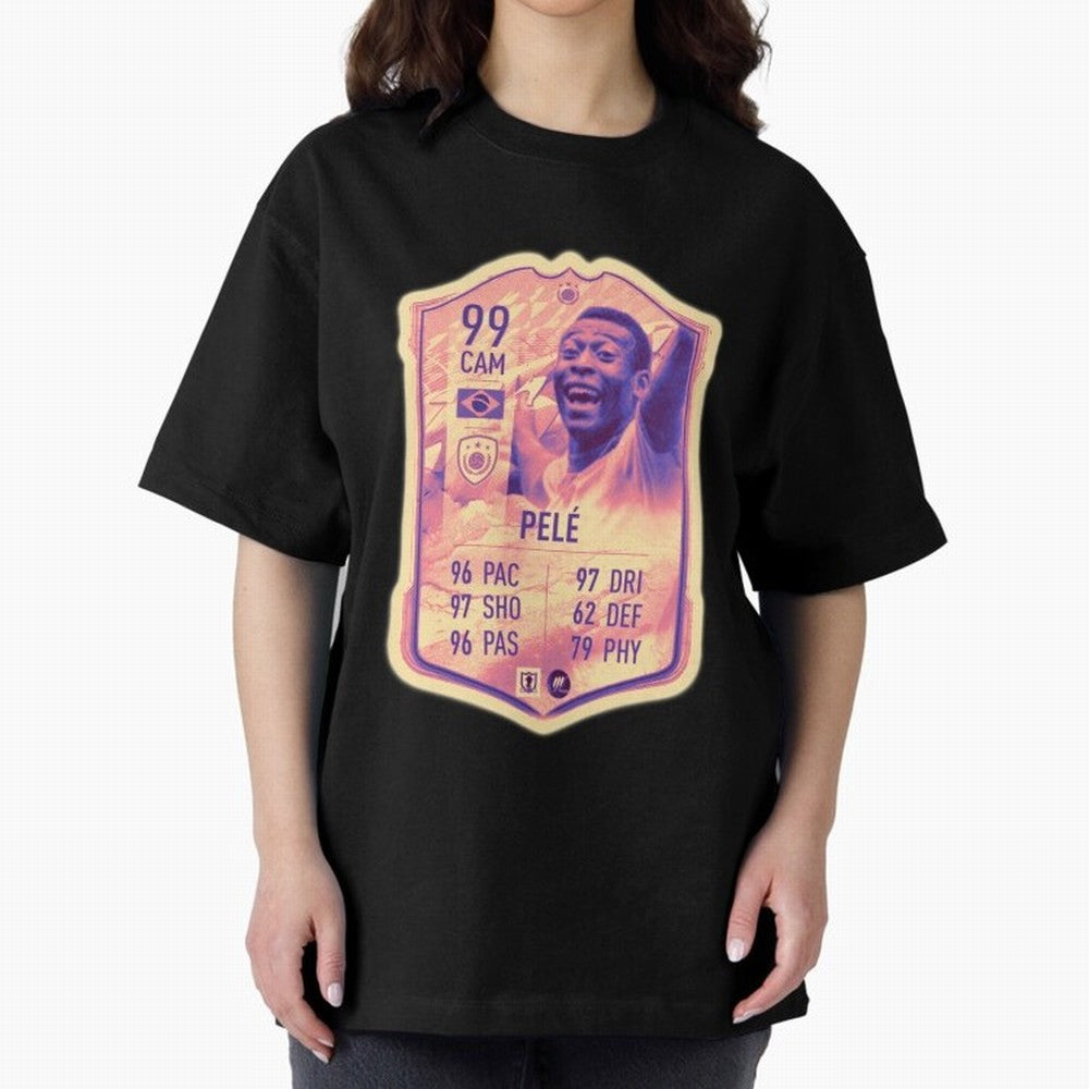Pele Oversized T-Shirt Discover the FIFA World Cup 2026 Journey through Messi, Neymar and Mbappe Highlights, England, France and Netherlands Pride, Champion Mindset, Group Stage Buzz, Knockout Tension and Passionate Fan Culture; Great for