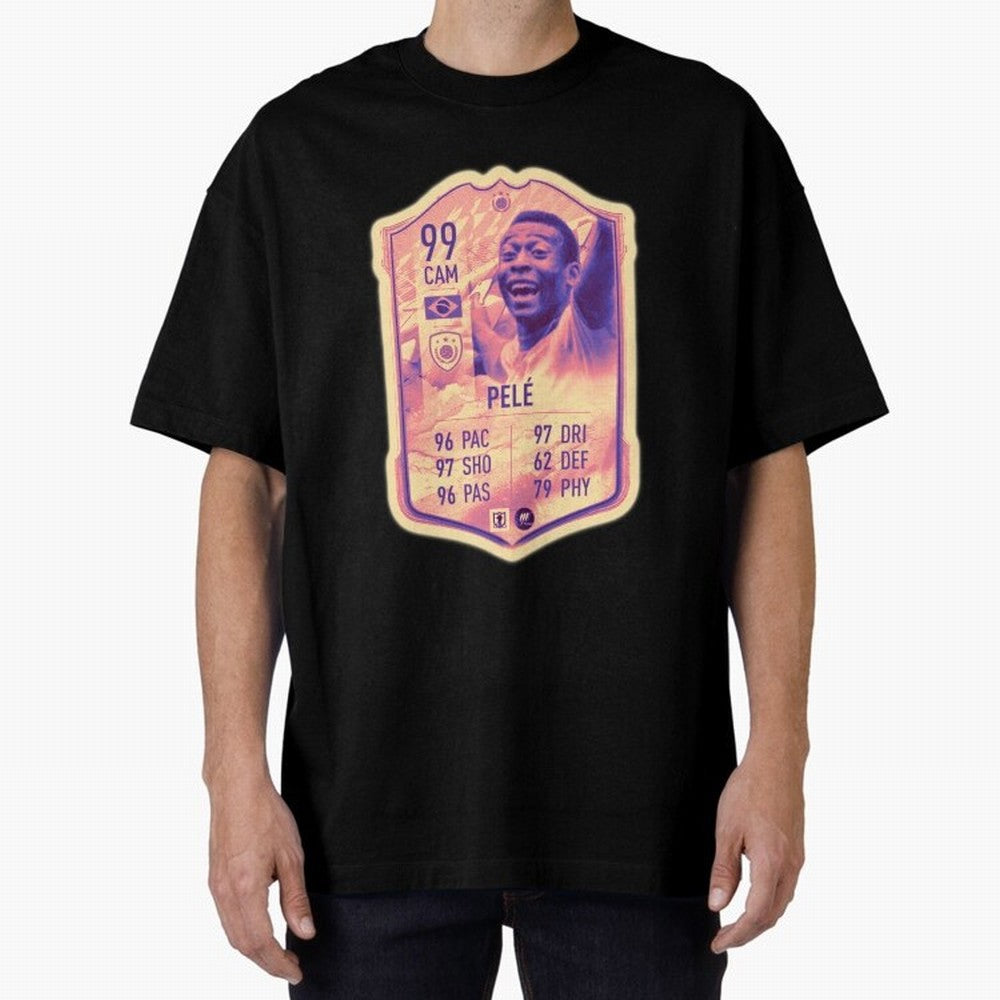 Pele Oversized T-Shirt Discover the FIFA World Cup 2026 Journey through Messi, Neymar and Mbappe Highlights, England, France and Netherlands Pride, Champion Mindset, Group Stage Buzz, Knockout Tension and Passionate Fan Culture; Great for