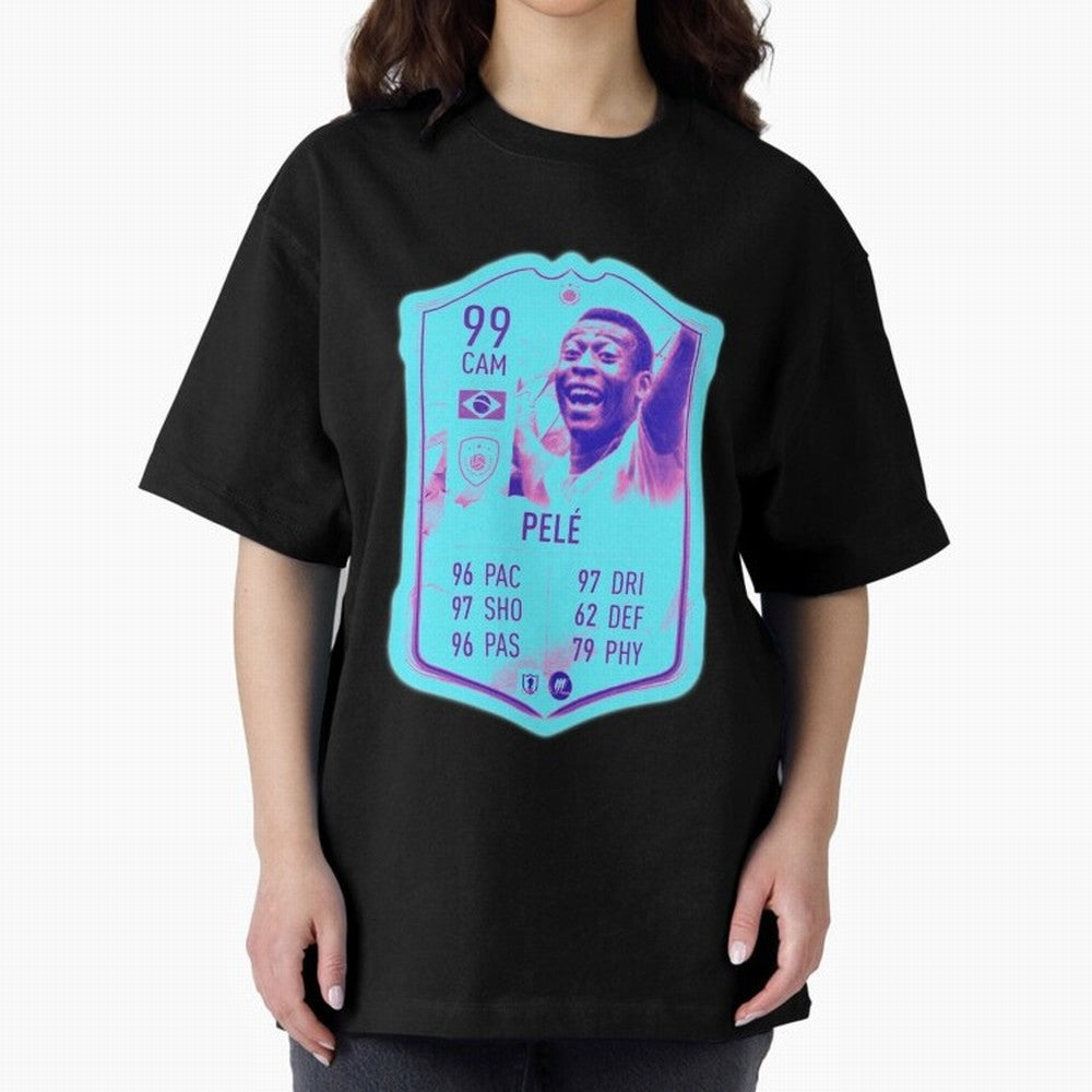 Pele Oversized T-Shirt Relive Legendary Nights from Match Day Hype around FIFA World Cup 2026 Group Stage, Mbappe, Argentina, France and Brazil, Tournament Hype, Historic Matchups, Family Viewing Parties and Global Sports Pride; Ideal for Fans Who
