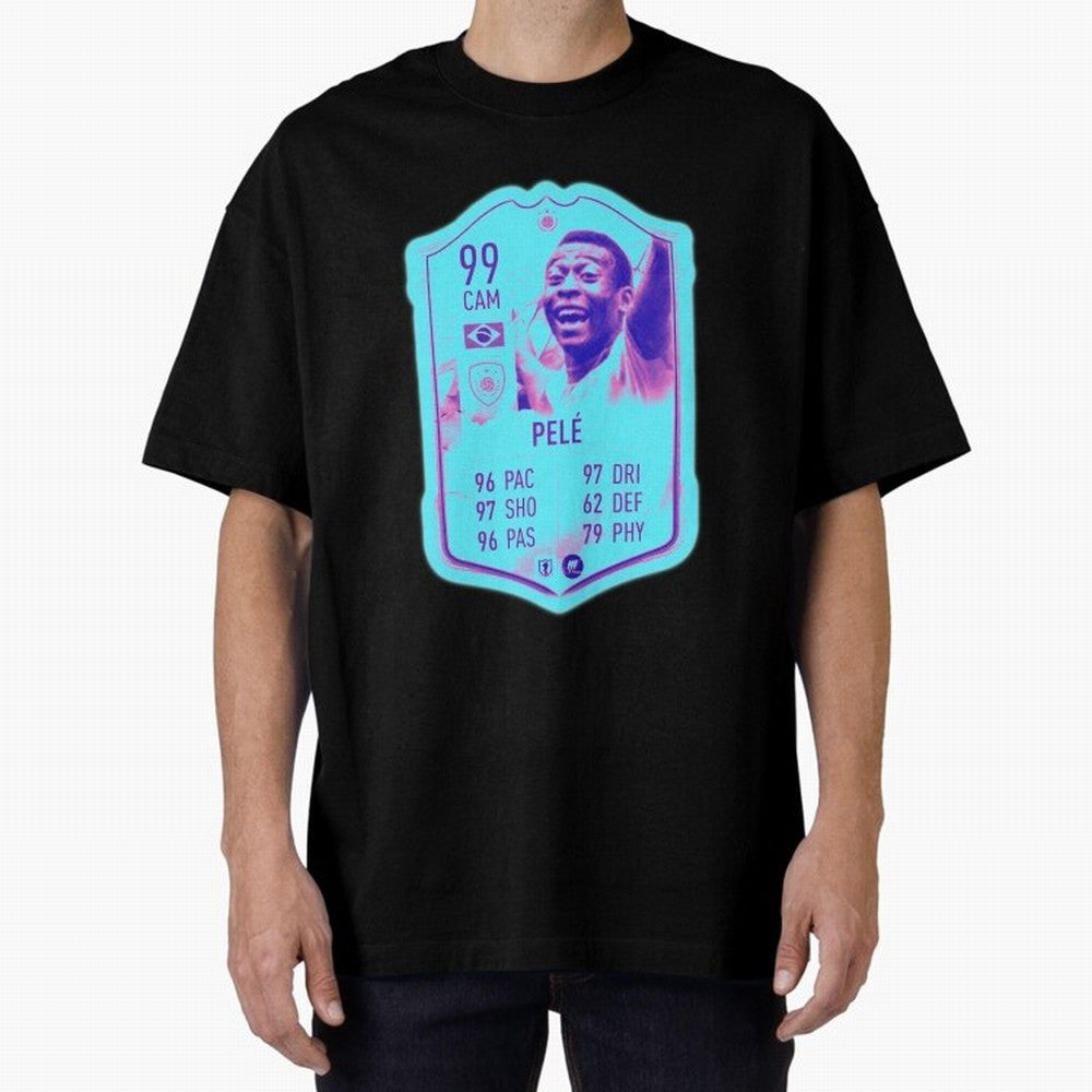 Pele Oversized T-Shirt Relive Legendary Nights from Match Day Hype around FIFA World Cup 2026 Group Stage, Mbappe, Argentina, France and Brazil, Tournament Hype, Historic Matchups, Family Viewing Parties and Global Sports Pride; Ideal for Fans Who