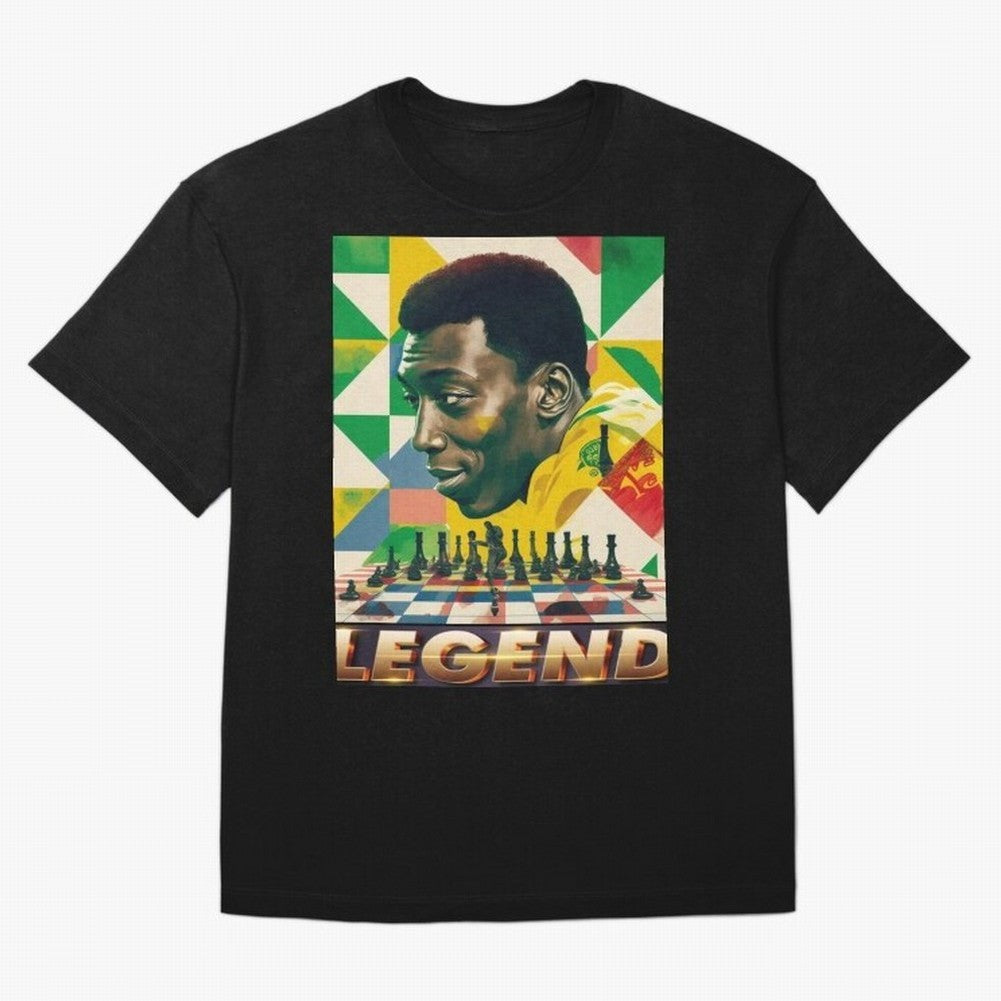 Signed Pele Shirt Oversized T-Shirt Cheer for FIFA World Cup 2026 Spirit, Highlighting England, Messi, CR7 and Mbappe, Championship Spirit, Famous Goals, Roaring Crowds and International Football Unity; Perfect for Supporters Who Want Bold Football