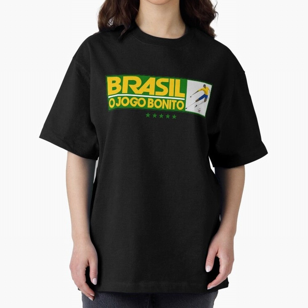 O jogo bonito Oversized T-Shirt Honor FIFA World Cup 2026 USA Canada Mexico Driven by Neymar, Portugal Energy, Goal Celebration Energy, Supporter Heritage, Football Icons and Worldwide Tournament Joy; Ideal for Football Dads, Football Moms,