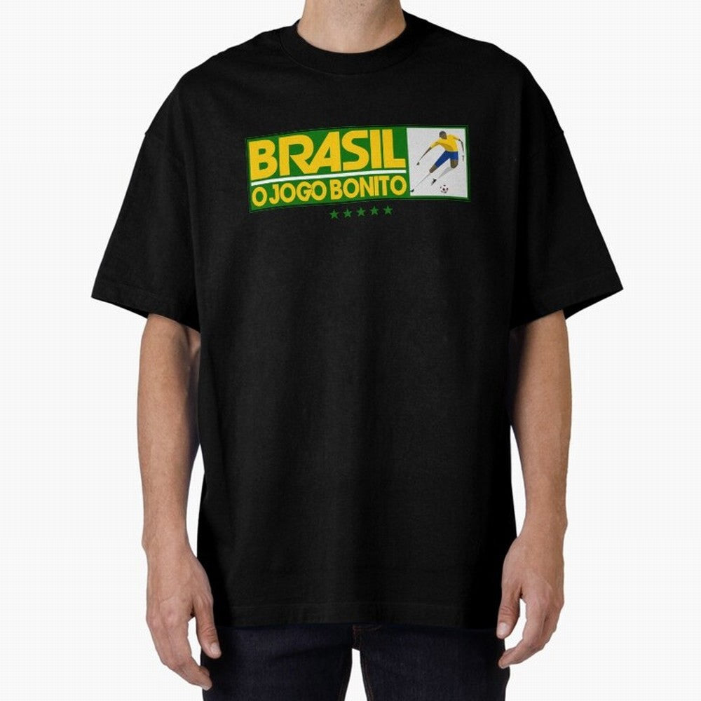 O jogo bonito Oversized T-Shirt Honor FIFA World Cup 2026 USA Canada Mexico Driven by Neymar, Portugal Energy, Goal Celebration Energy, Supporter Heritage, Football Icons and Worldwide Tournament Joy; Ideal for Football Dads, Football Moms,