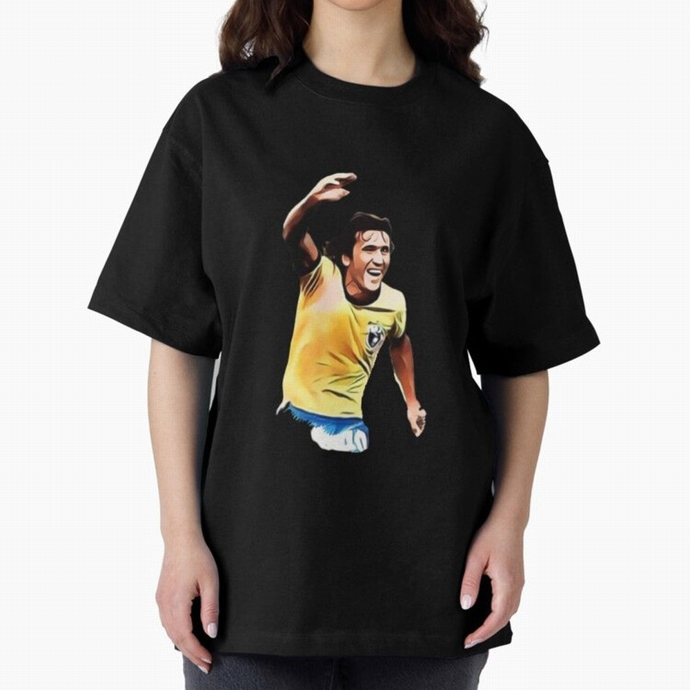 Legends of The Beautiful Game Cartoon Collection Legends Arthur Zico 2 Cartoon Artwork134 Oversized T-Shirt Celebrate Fan Favorites in FIFA World Cup 2026 for Fans of Messi, CR7 and Mbappe and Spain, Bringing Championship Spirit, Famous Goals,