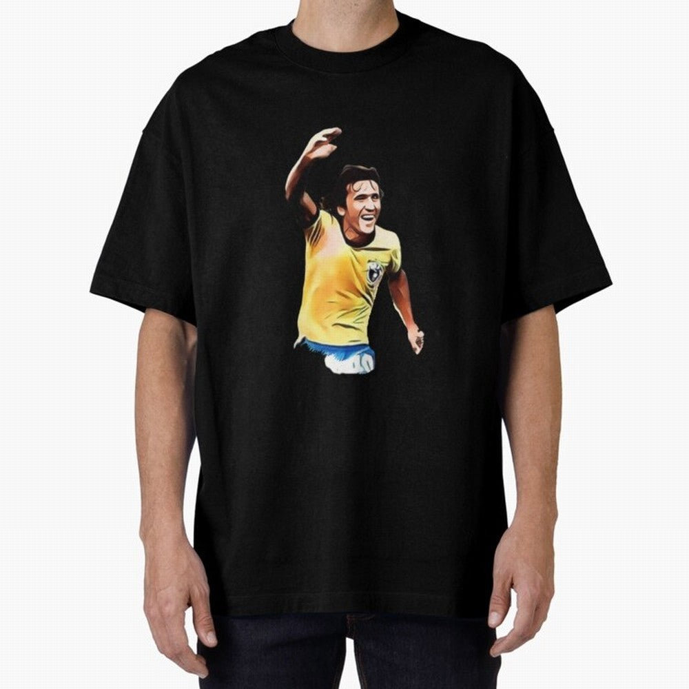 Legends of The Beautiful Game Cartoon Collection Legends Arthur Zico 2 Cartoon Artwork134 Oversized T-Shirt Celebrate Fan Favorites in FIFA World Cup 2026 for Fans of Messi, CR7 and Mbappe and Spain, Bringing Championship Spirit, Famous Goals,